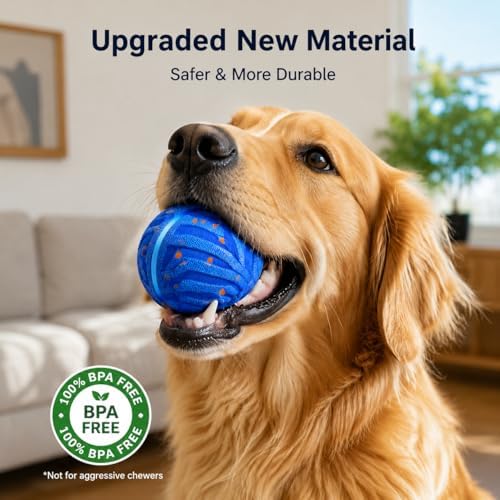 Smart Interactive Dog Ball, Automatic Rolling with LED Glow, E-TPU Dog Ball, Toy for Dog