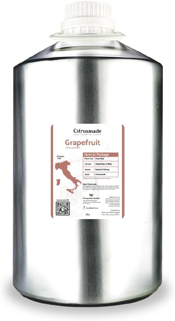 Grapefruit Essential Oil - Direct from Citrusmade in Sicily - Natural Aceite de Pomelo for Skin and Energy - Aromatherapy | 100% Pure Therapeutic Grade (22lbs)