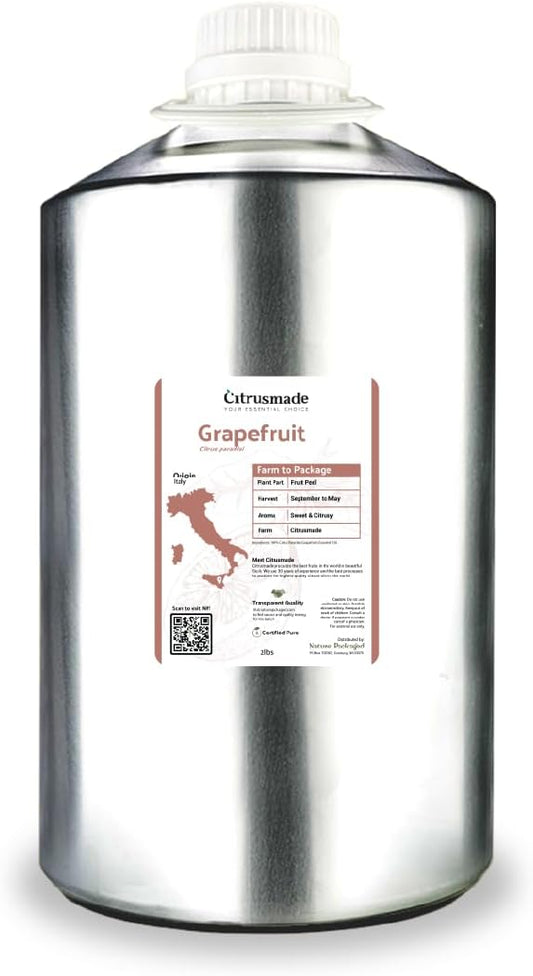 Grapefruit Essential Oil - Direct from Citrusmade in Sicily - Natural Aceite de Pomelo for Skin and Energy - Aromatherapy | 100% Pure Therapeutic Grade (22lbs)