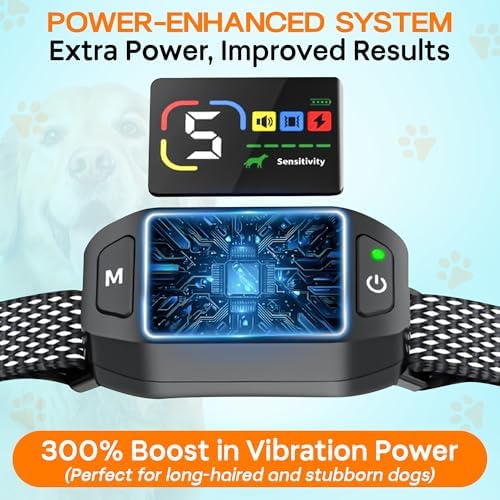 Bark Collar for Dogs with Clicker and Whistle – 300% Stronger Vibration, 5 Sensitivity Levels, 4 Training Modes, Fast Magnetic Charging | Waterproof, Adjustable – Train with Love, Not Pain