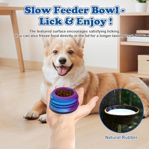 Small Frozen Treat Puzzle Ball, Interactive Fillable Rubber Dog Chew Toy