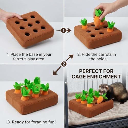 Bunny Enrichment, Snuffle Mat for Rabbits, Small Pet Activity Mat