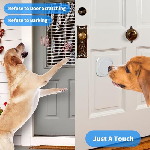 JeaTone Dog Door Bell, Smart Wireless Potty Training to Ring, 2 Pack Button | Dog Bells to Go Outside, Easy Training Dog to Ring the Bell, White