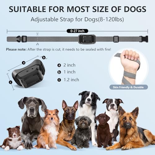 Citronella Dog Bark Collar, Anti Bark Collar with 3 Adjustable Spray & Sensitivity Level [1 Citronella Spray Refill] Automatic No Shock Dog Barking Collar for Small Medium Large Dogs, Grey