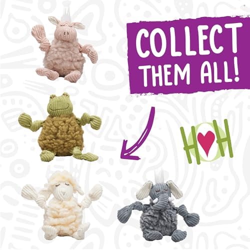 HuggleHounds Plush Dog Toy - Fuzzy Dog Toy, Soft Fleece, Interactive Durable Stuffed for Small and Large Breeds with Squeaker - Louise Lamb, Large