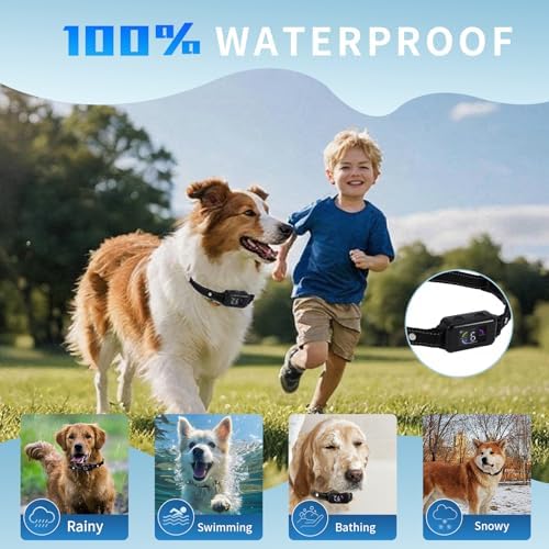 Smart Dog Bark Collar for Small, Medium & Large Dogs, Anti-Barking Training Collar with Adjustable Sensitivity, Beep & Vibration Modes, Humane & Waterproof, Rechargeable Bark Collar,