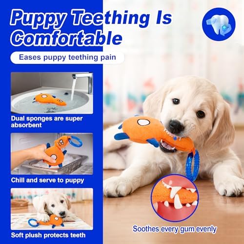 ADDPETS 4 Pack Frozen Puppy Toys to Keep Them Busy to Relieve Teething Pain,Chew Toys for Puppies 0-6 Months Relieve Teething Itch, Puppy Teething Rings to Release Excess Energy