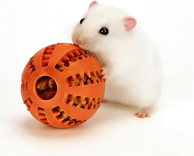 6PCS Hamster Foraging Ball Toy Puzzle, Hamster Treat Ball for Teething for Guinea Pig Rabbit and Small Animal