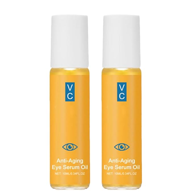 Vc Anti-Wrinkle Eye Serum Oil, Bccnerty Anti Wrinkle, Eye Oil Vc, Lutein Eyes Roller Ball, Firming Anti-Aging Hydrating Under Eyecream For Dark Circles And Puffiness (2pcs)