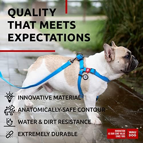 WAUDOG Waterproof Dog Harness with QR Code Tag & Metal Clasp