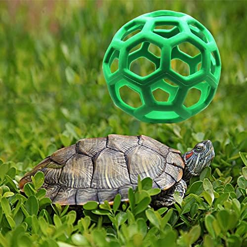 Tortoise Treat Ball Toy Hay Fruit Vegetable Feeder Hanging Feeding Grass Holder Foraging Toy for Small Animals Pet Tortoise Turtle
