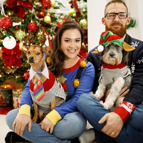 Adjustable Pet Necktie Rainbow Stripe Cloth Costume Accessory