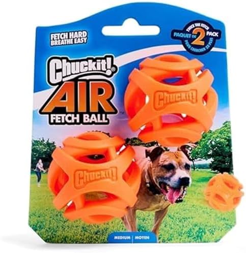 Chuckit! Air Fetch Ball Dog Toy, Medium 2.5in, 2 Pack