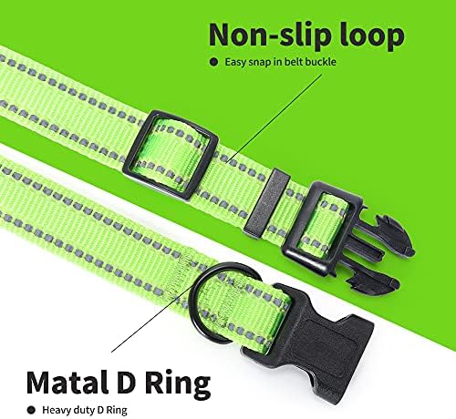 Mile High Life Reflective Dog Collar, Adjustable Lightweight Quick Release