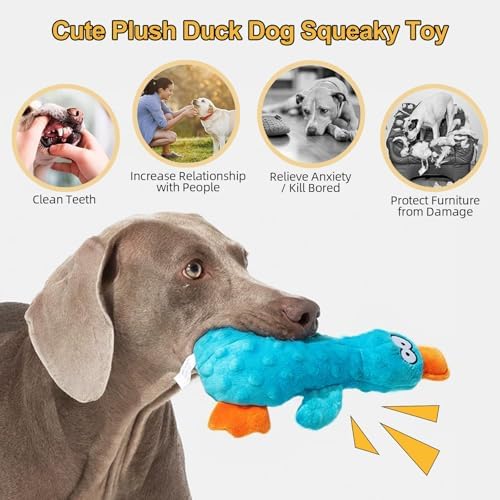 Squeaky Dog Toys, 2-Pack Plush Squeaky Dog Toy Duck