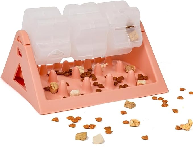 Interactive Dog Puzzle Slow Feeder Toy – Treat Dispenser, Mental Stimulation, Slow Feeding Bowl for Dogs & Puppies (Pink)