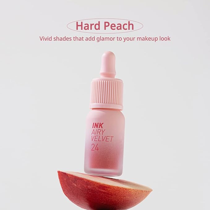 Peripera Ink Airy Velvet Lip Tint | High-Pigmentation, Lightweight, Soft, Moisturizing, Not Animal Tested (022 CENTER PEACH (NEW))