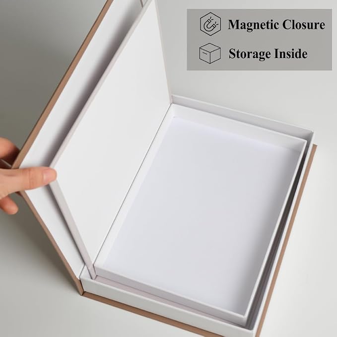 Decorative Book Coffee Table Books Hidden Storage Remote Holder | Coffee table decor with hidden storage for remotes, jewelry and cards. Magnetic closure keeps essentials organized.