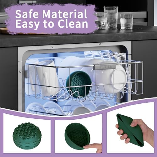 Deep Green Slow Feeder Dog Bowl for Large Breed & Puppies - Prevents Bloat & Improves Digestion - Non-Slip Dog Puzzle Toy with Suction, Made of Food-Grade Silicone(Only for Small Dogs)