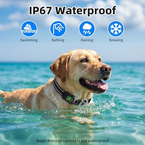Dog Training Collar with Voice Call, 4900FT Long Range, 5 Modes - Beep/Vibration/Safe Shock/Flashlight, IP67 Waterproof, Rechargeable E-Collar for Small Medium Large Dogs 10-120lbs (Black)