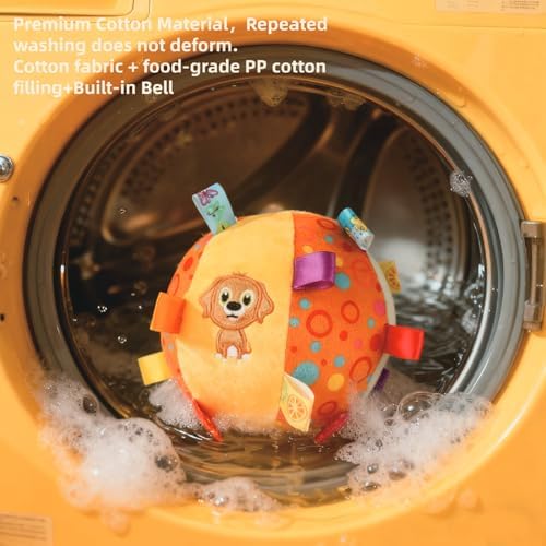 Dog Tag Toy, 6-Inch Squeaky Plush Toy for Puppies & Small Medium Dogs