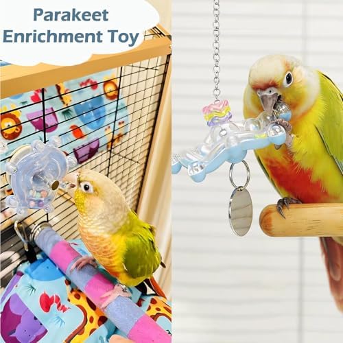 4pcs Bird Toys for Parakeets, Colorful Spinner Wheel (Rondom Color)