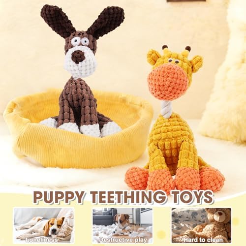 2026 New Dog Toys, Indestructible Plush Dog Toy for Aggressive Chewers,Squeaky Chew Toys for Small Medium Dogs,Dogs Squeaky Chew Toy for Indoor Pups Teething