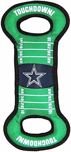 NFL Football Field DOG TOY with Squeaker. - DALLAS COWBOYS - For Tug, Toss, and Fetch. - Tough & Durable PET TOY
