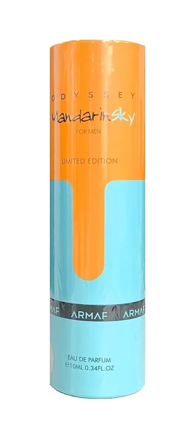 Armaf Odyssey Mandarin Sky – Citrus, Gourmand, Woody – Eau de Parfum Spray Long-Lasting Fragrance for Men, 0.34 Ounce / 10 ml
