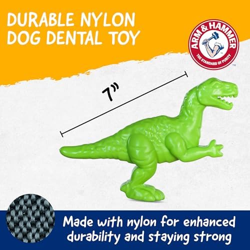 Arm & Hammer Nubbies T-Rex Dog Dental Chew Toy, Mint Flavor, 24-Pack