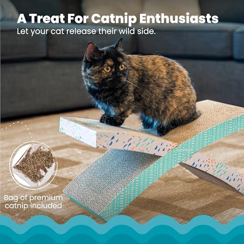 Catstages Easy Life Hammock Cat Lounger & Scratcher with Catnip, 21" x 9.5"