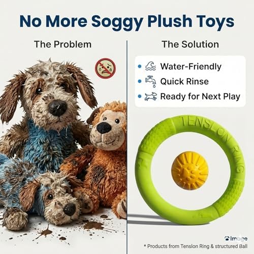 Large Dog Toy Ring and Ball Combo Set, Floating EVA 2 Pack (Green, Large)