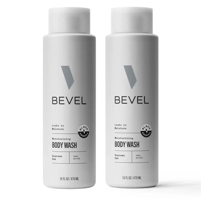 Bevel Moisturizing Body Wash for Men - Supreme Oak Scent with Shea Butter, Vitamin B, and Coconut Oil, 16 Oz(Packaging May Vary),2 Count (Pack of 2)