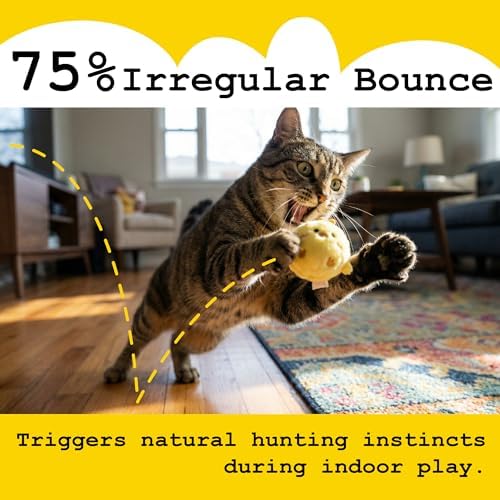 Mini Fluffy Squeaky Pet Ball for Small Dogs and Cats, 2-Inch Soft Plush Indoor Toy Ball, Gentle Interactive Play, 1 Pack Bee