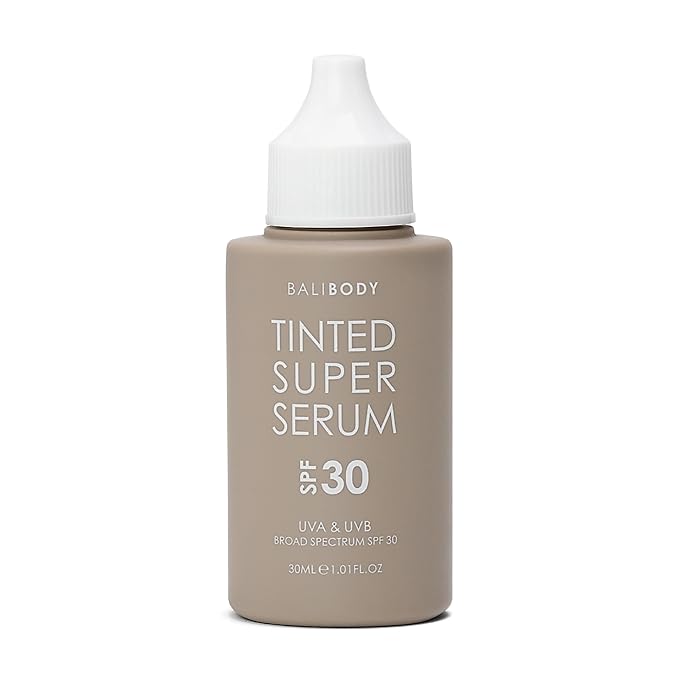 Bali Body Tinted Super Serum SPF30 | Tan Shade Daily Skincare for All Skin Types | Hyaluronic Acid Infused Skin Perfector for Glowing Skin | Vegan, Cruelty Free, Australian Made (30ml/1.01fl oz)