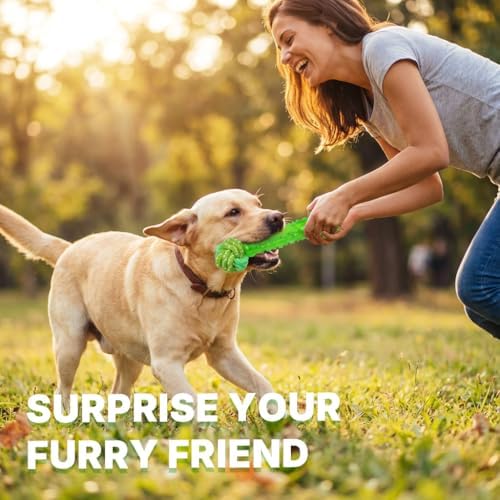 Dog Toys with Rope Ball, Dog Bone Toys with Teeth Cleaning, Dog Chew Toys