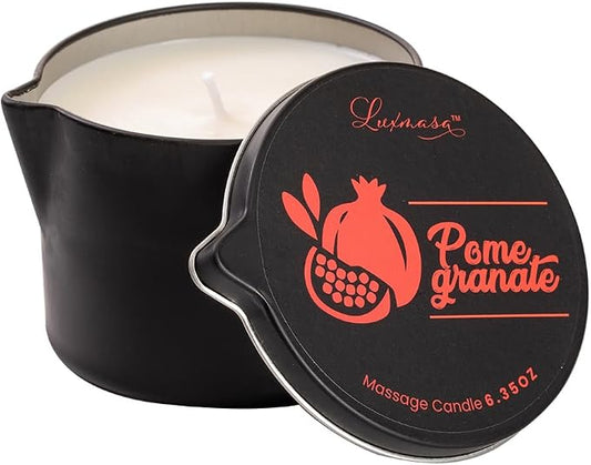 Pure Natural Soybean Scented Massage Candles for Couples-Low Temp Relaxing Candles Aromatherapy - Body Lotion for Massage 6.35 OZ (Pomegranate Scent)