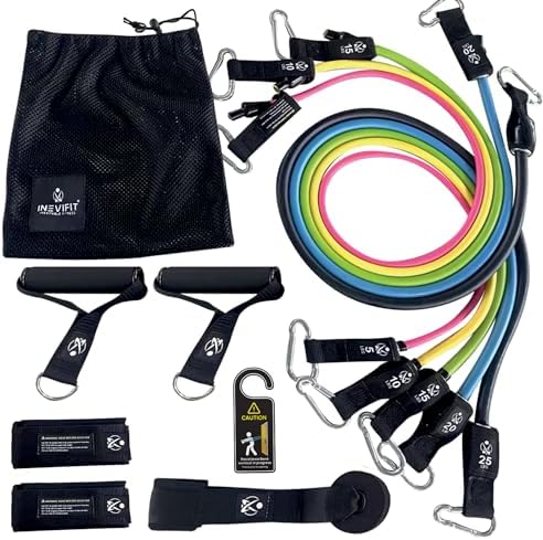 INEVIFIT Ultimate Wellness Bundle, Eros Smart Body Fat Scale, Kitchen Scale, Water Bottle & Resistance Band Set for Complete Health Tracking
