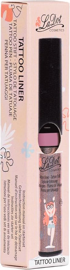 LaDot Temporary Tattoo Liner Pen – Fine Tip Waterproof Body Art Marker for Drawing Custom Skin Designs – Ideal for Temporary Tattoos, Festivals, Parties & More (Pink)