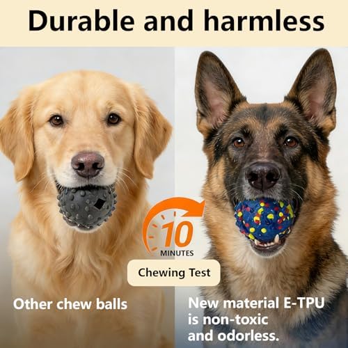 Interactive Dog toys, Smart Dog ball, E-TPU Material Automatic Moving, Bouncing, Vibrating ball Durable Duraspin Design for Aggressive Chewers.Keeps Dogs Busy and Entertained.Suitable for all dogs