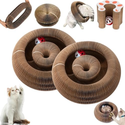 2PCS Kitty Curls Cat Toy,Cat Scratcher for Grinding Claw Cardboard Cat Toys