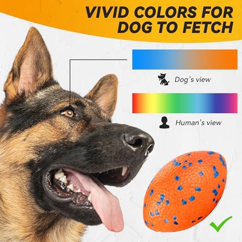 FUSOTO 5.5 Inches Balls for Dogs, Durable Dog Football Toys, Orange
