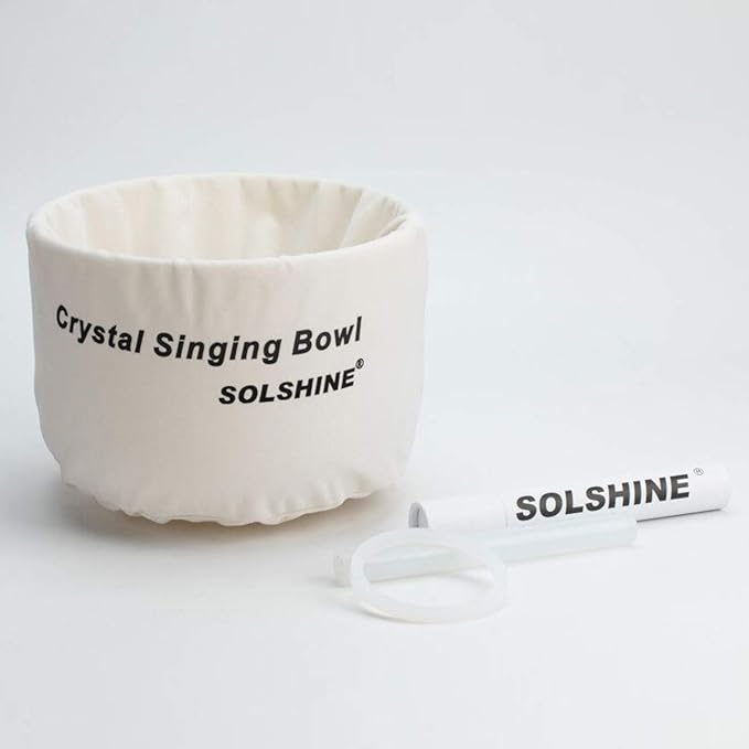 SOLSHINE Crystal Singing Bowl B Note 440HZ 8 inch Crown Chakras Crystal Striker and O-ring included, Meditation Sound Bath Sound Healing Chakra Singing Bowl