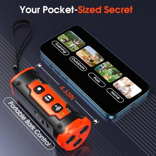 2026 New Dog Bark Deterrent Devices, 1-Touch Anti Barking Device for Dogs with 3 Sonic Heads, 50ft Range, Rechargeable & Safe Dog Training Tool with Flashlight, Helps Improve Behavior