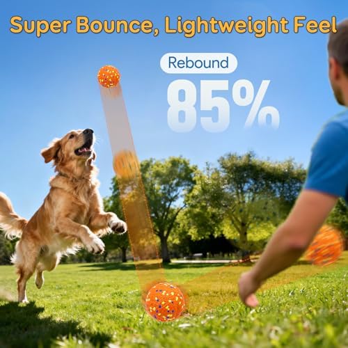 Kimee Dog Balls Tennis Balls for Aggressive Chewers, ETPU Balls 4 Pcs 2.75"