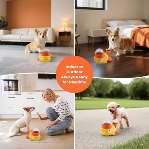 Duck Dog Treat Dispenser, Interactive Puzzle Toy, Slow Feeder Dog Bowls