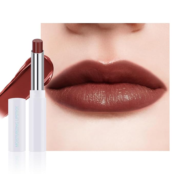 Tinted Lip Balm Moisturizing Lipstick, Deep Cherry Brown Hydrating Lipstick for Women, 24 Hour Long Lasting Moisturization Lip Gloss Stain Makeup, Lightweight Non Greasy Moisturizer Lips, 05