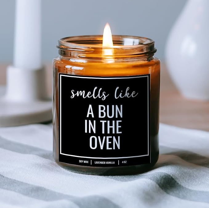 You Nique Designs Pregnancy Announcement Candle for Grandparents Dad Family Uncle Aunt, 4 Oz, Pregnancy Reveal to Parents, White All Natural Soy Vegan Aromatherapy Candles (Lavender&VanillaA 4oz)