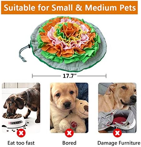 Snuffle Mat for Dogs, Interactive Foraging Puzzle Blanket, Nosework Feeding Bowl Sniffing Pad for Cats Puppies Small Medium Pets
