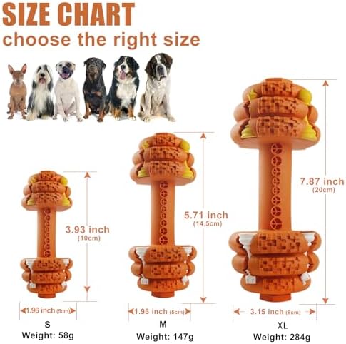Dog Chew Toys for Aggressive Chewers,Food Grade Non-Toxic Dental Pet Toy,Tough Durable Indestructible Dog Toys for XSmall Dogs.Orange（5IB-8IB）